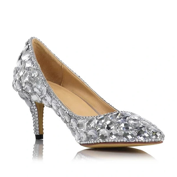 Crystal bridal shoe