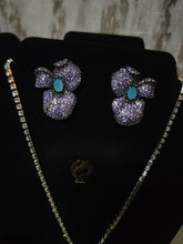Load image into Gallery viewer, Purple luxury flower earrings
