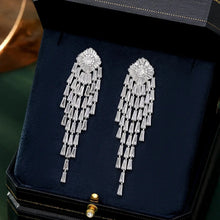 Load image into Gallery viewer, 5A AAA grade Zirconia stones strip ear drop luxury earrings
