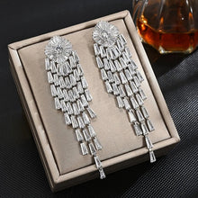 Load image into Gallery viewer, 5A AAA grade Zirconia stones strip ear drop luxury earrings
