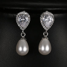 Load image into Gallery viewer, AA grade Zirconia earrings with pearls
