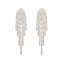 Load image into Gallery viewer, 5A AAA grade Zirconia stones strip ear drop luxury earrings
