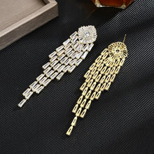 Load image into Gallery viewer, 5A AAA grade Zirconia stones strip ear drop luxury earrings
