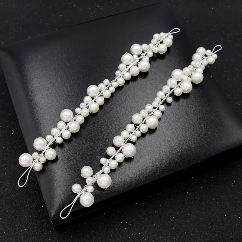 Handmade Big Pearl Flower Headband for Bride Headwear Prom Accessories Party Hair Band Wedding Hair Accessories For Women Tiaras