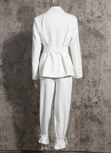 Load image into Gallery viewer, White Luxury Women two piece blazer suits 
