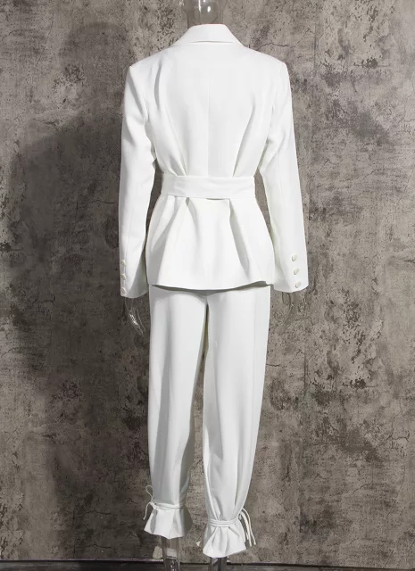 White Luxury Women two piece blazer suits 