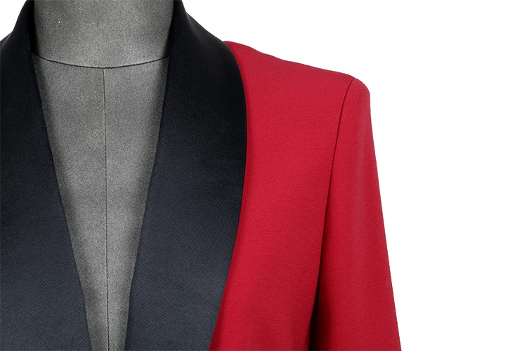 Red slim suit for women