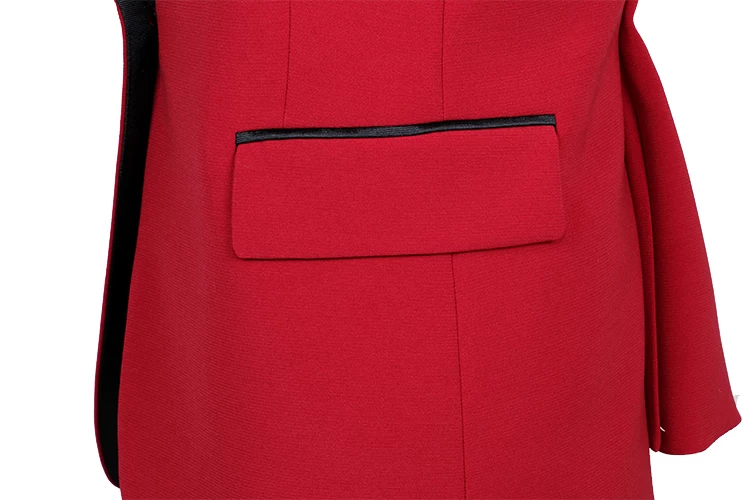 Red slim suit for women