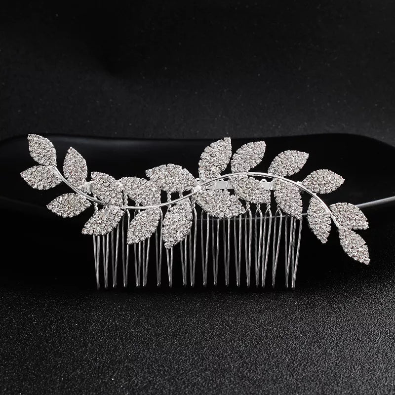 Wedding hair accessory with a comb.