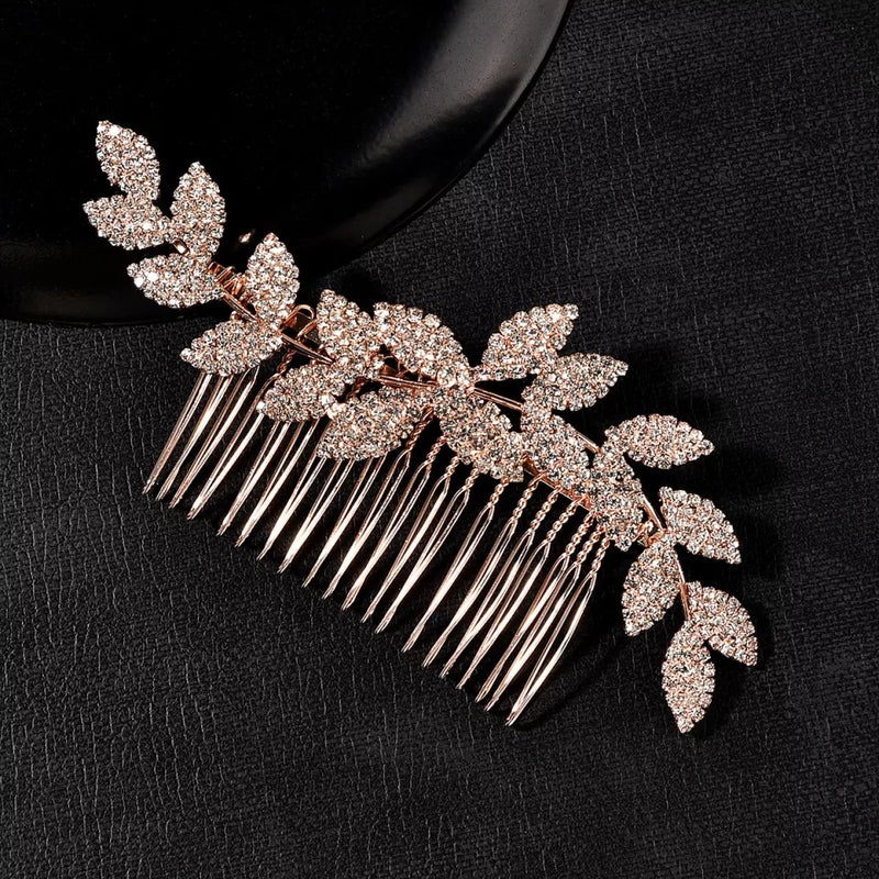 Wedding hair accessory with a comb.